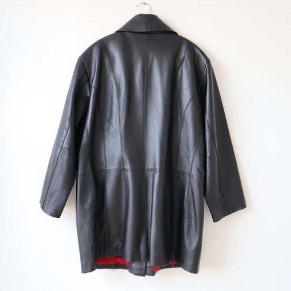 George Woman Black Leather Blazer Jacket, Size XL - Picture 5 of 16